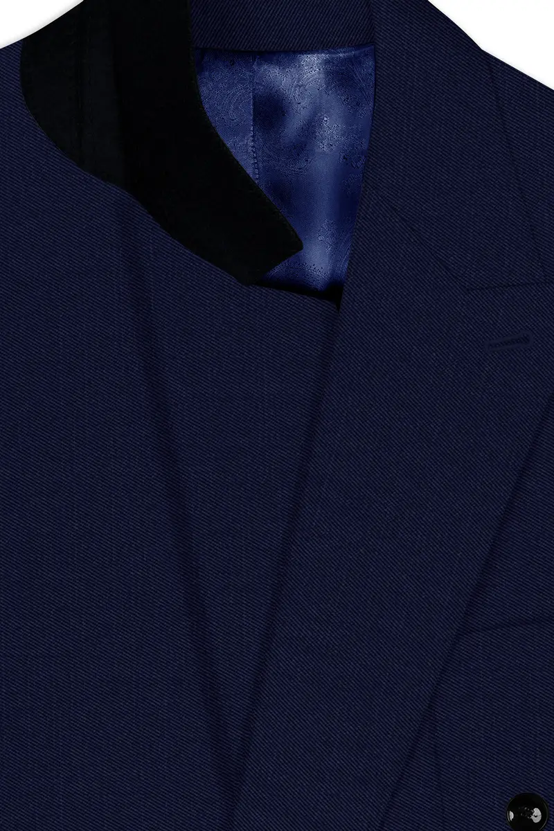 Cloud Burst Blue Wool Rich Double Breasted Sports Suit 5