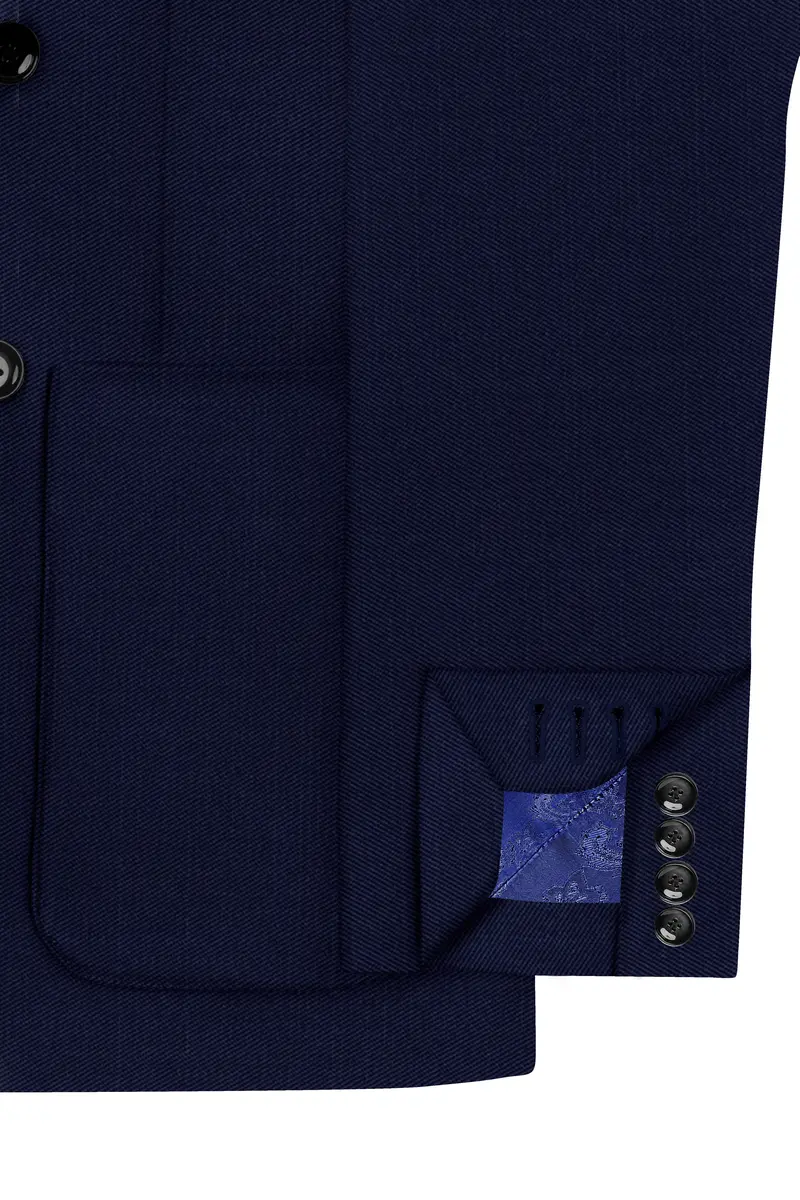 Cloud Burst Blue Wool Rich Double Breasted Sports Suit 7