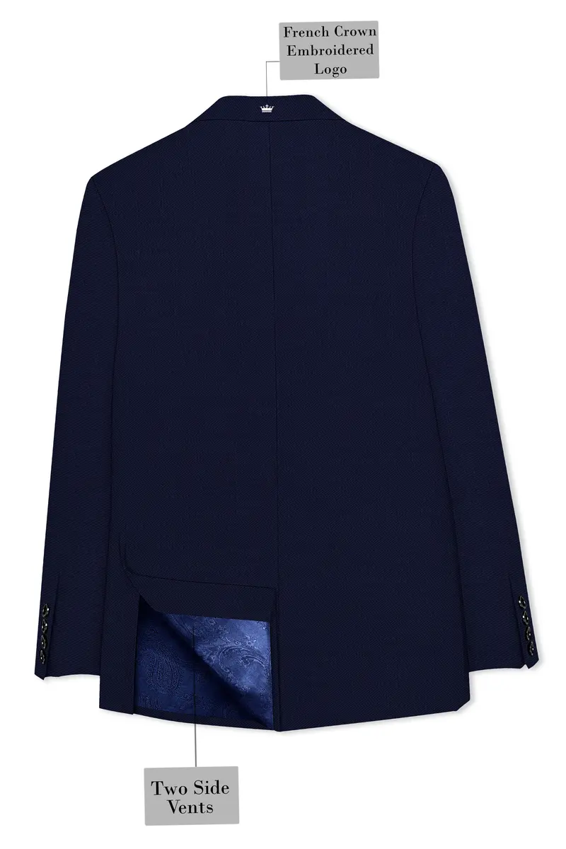 Cloud Burst Blue Wool Rich Double Breasted Sports Suit 9