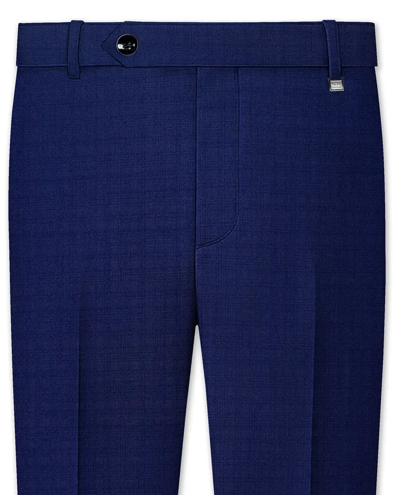 Cloud Burst Blue Wool Rich Stretchable Pant 1