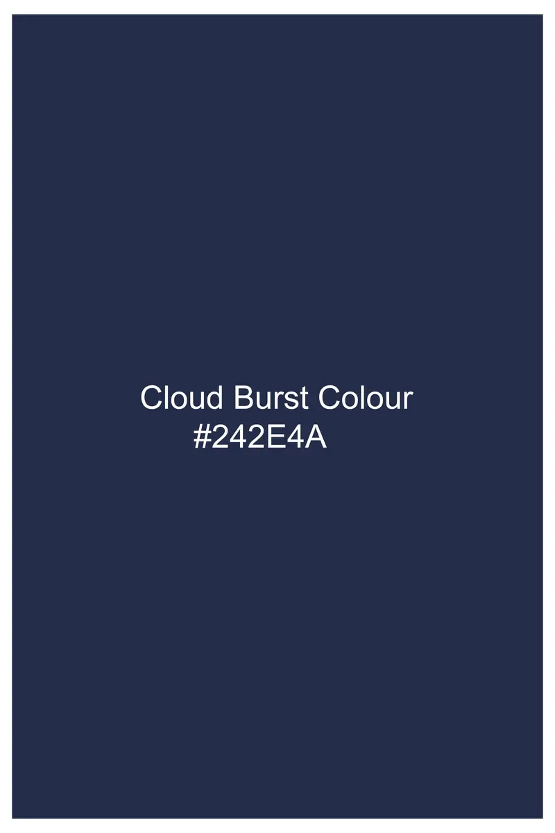 Cloud Burst Blue Wool Rich Stretchable Waistcoat 6