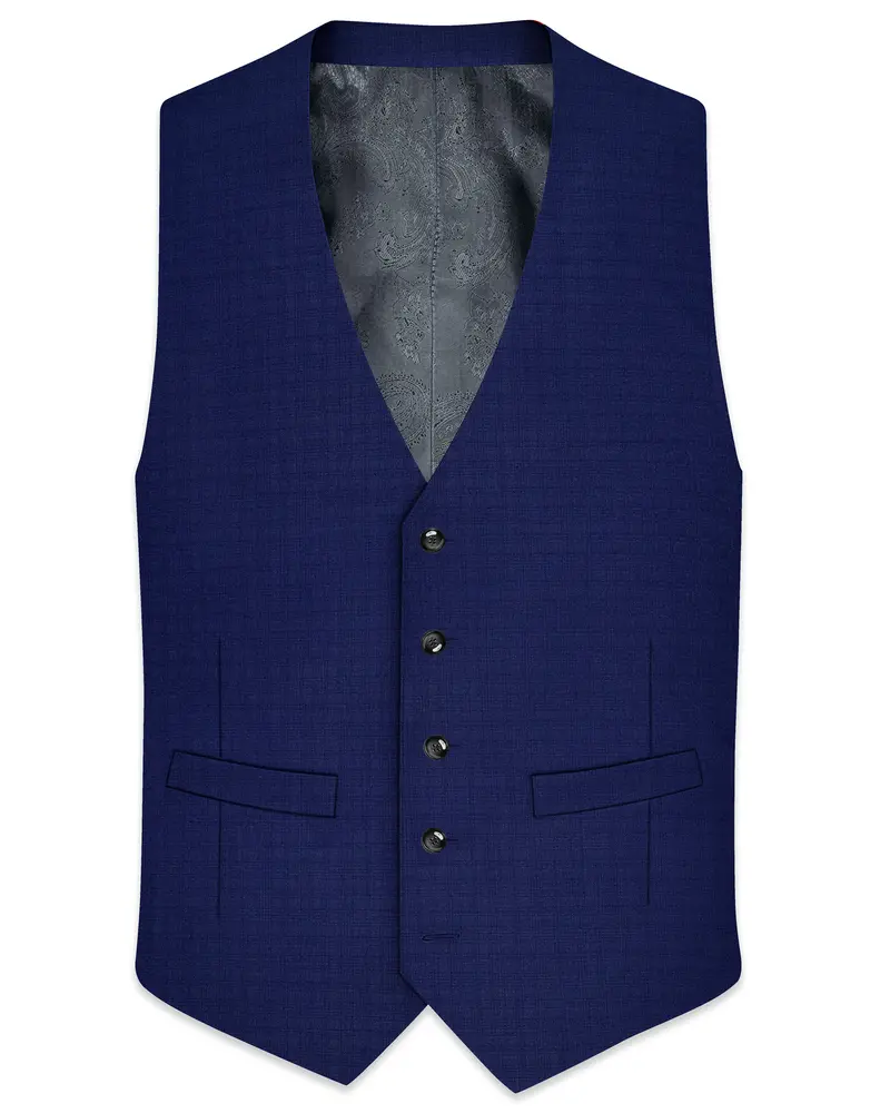 Cloud Burst Blue Wool Rich Waistcoat 1