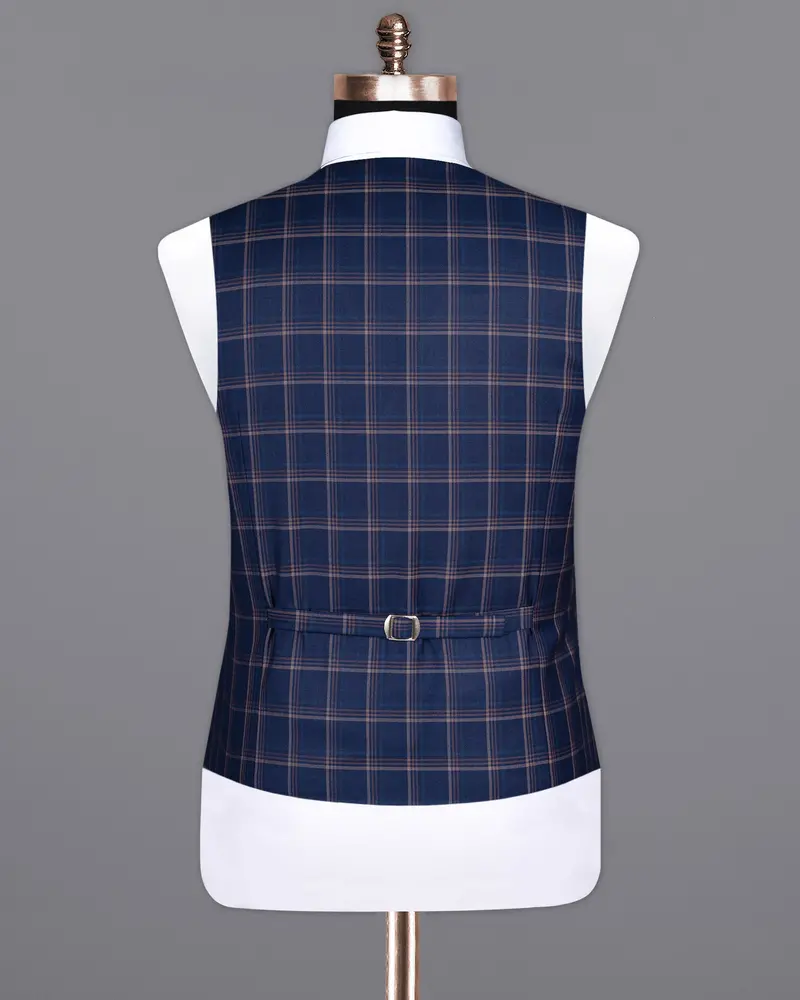 Cloud Burst Super Fine Windowpane Wool Rich Waistcoat 6