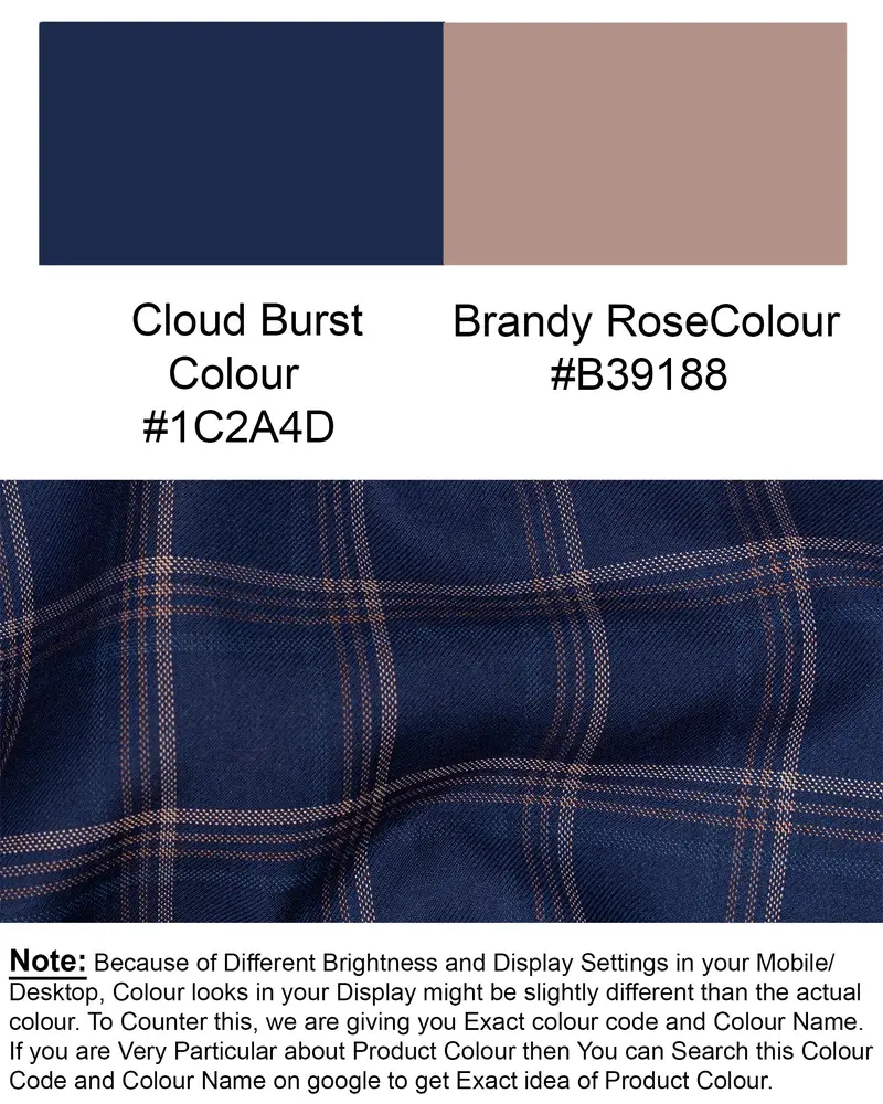 Cloud Burst Super Fine Windowpane Wool Rich Waistcoat 7