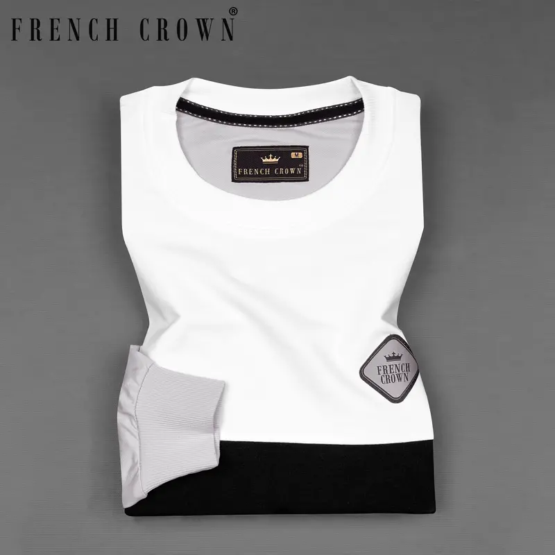 Cloud Gray With White And Black Block Pattern Sweatshirt 1