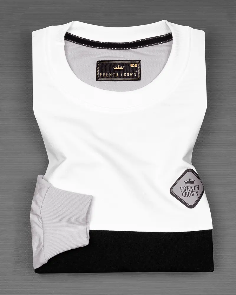 Cloud Gray With White And Black Block Pattern Sweatshirt 2