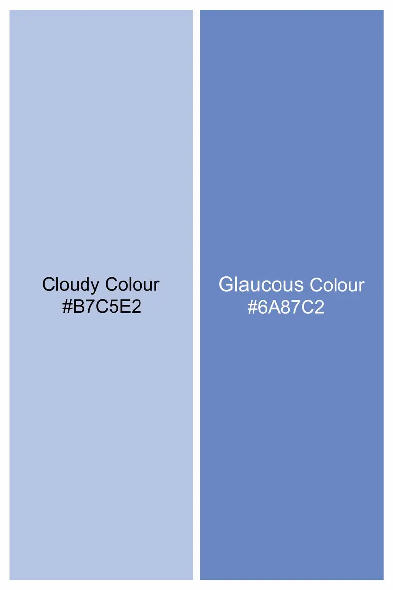 Cloudy Blue And Glaucous Blue Premium Cotton Shirt 5