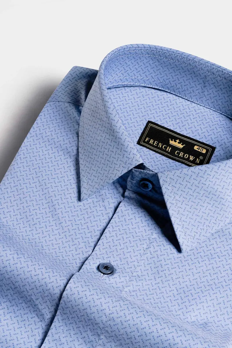 Cloudy Blue And Glaucous Blue Premium Cotton Shirt 7
