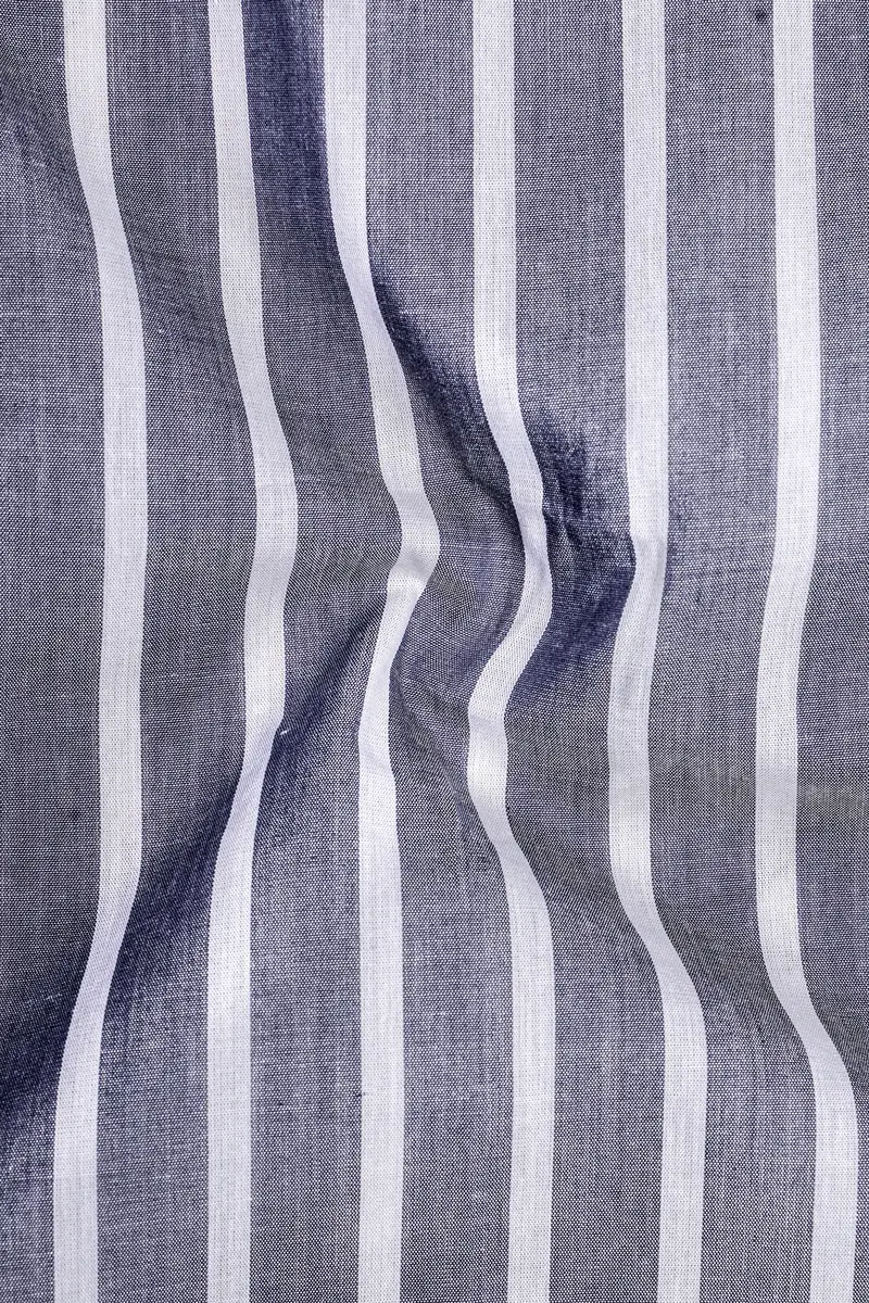 Cloudy Gray Striped Premium Cotton Kurta Shirt 3