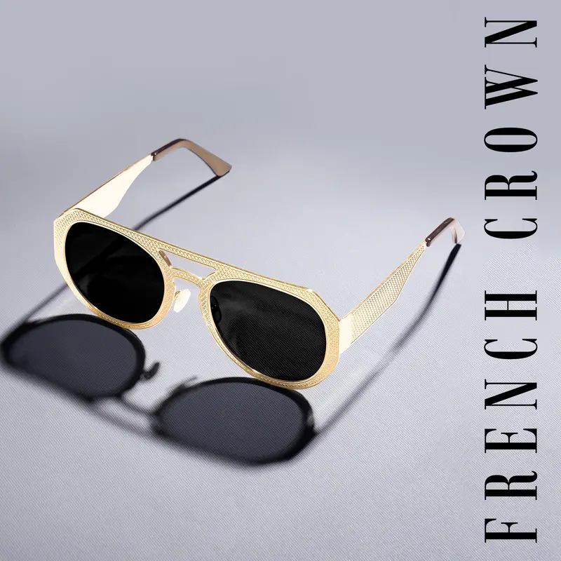Coal Black French Crown Full Rim Unisex Sunglasses 1