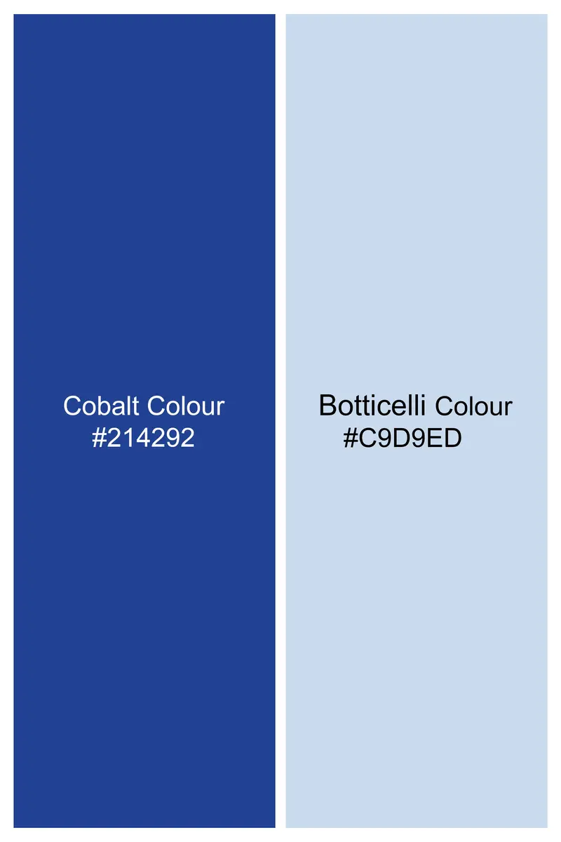 Cobalt Blue Checkered Wool Rich Double Breasted Suit 16