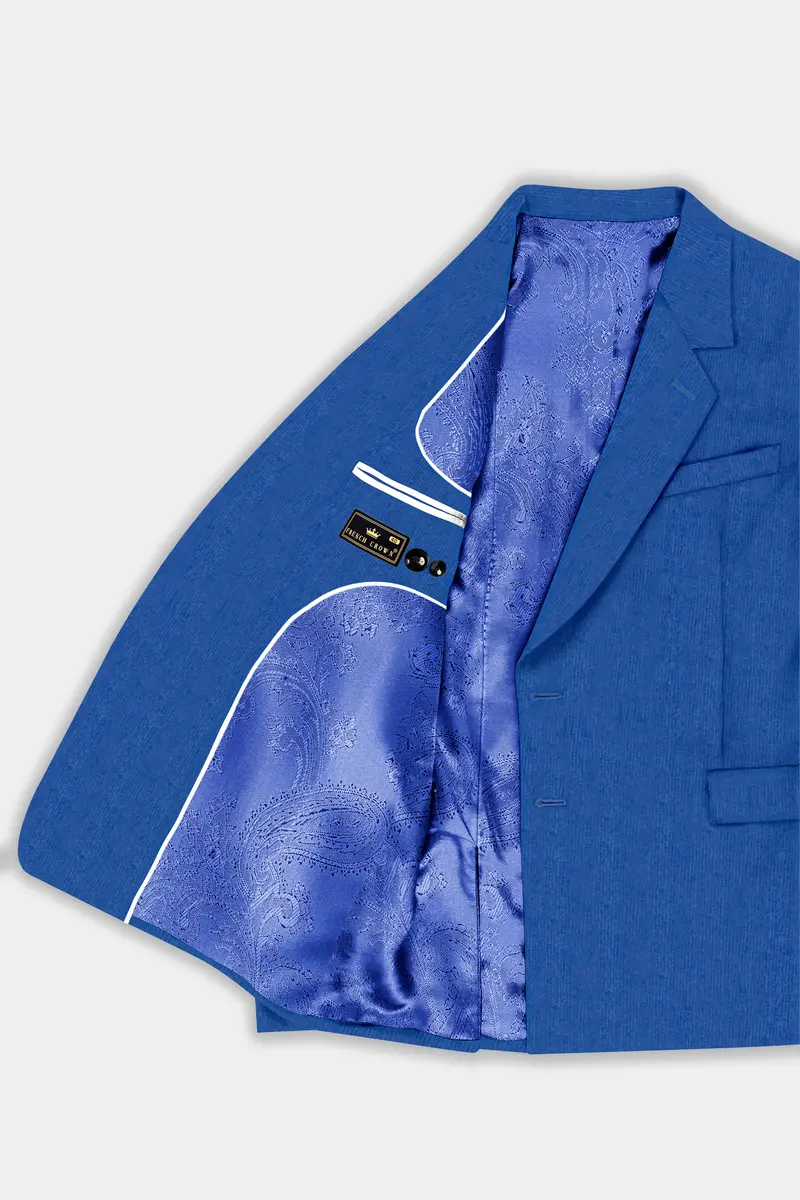 Cobalt Blue Corduroy Premium Cotton Blazer 5