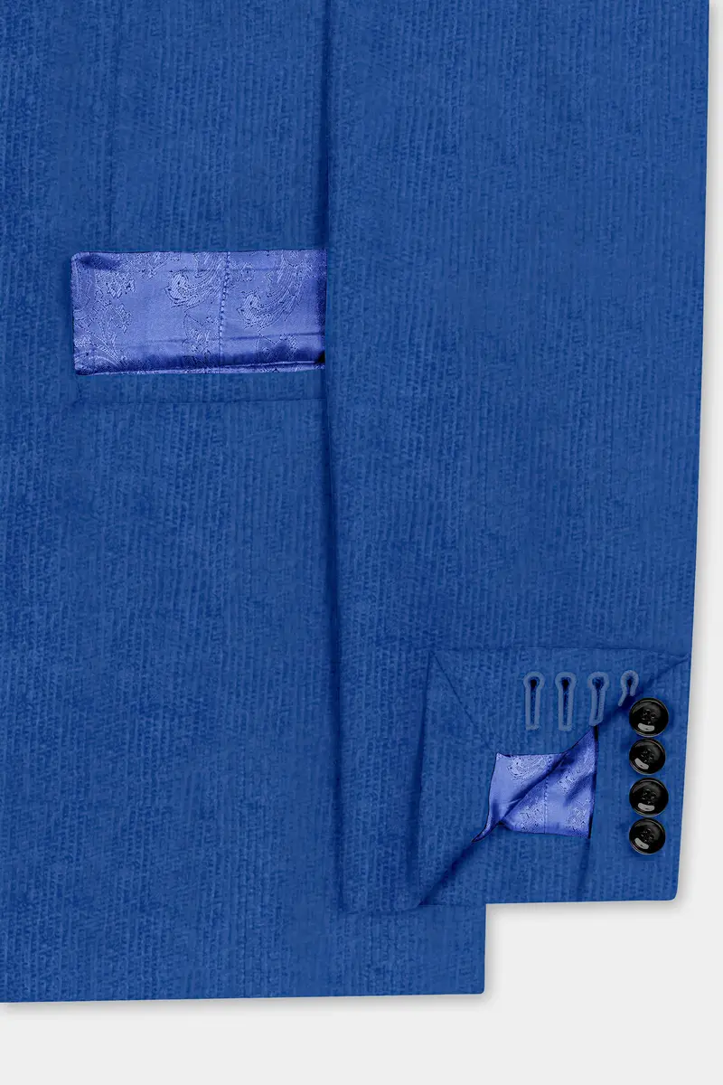 Cobalt Blue Corduroy Premium Cotton Blazer 6