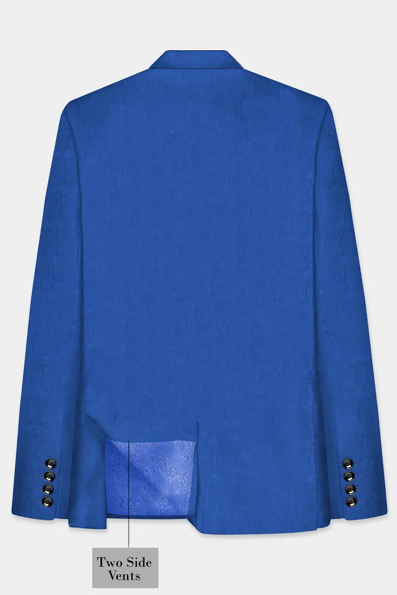 Cobalt Blue Corduroy Premium Cotton Blazer 8