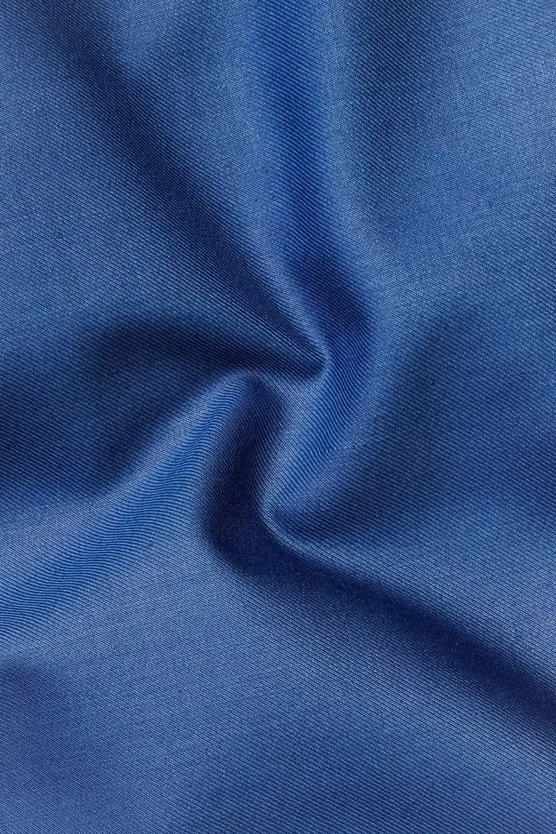 Cobalt Blue Solid Wool Rich Stretchable Waistband Pant 3