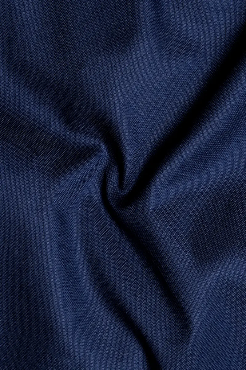 Cobalt Veil-Mirage Blue Solid Dobby Textured Premium Giza Cotton Dress Shirt 2