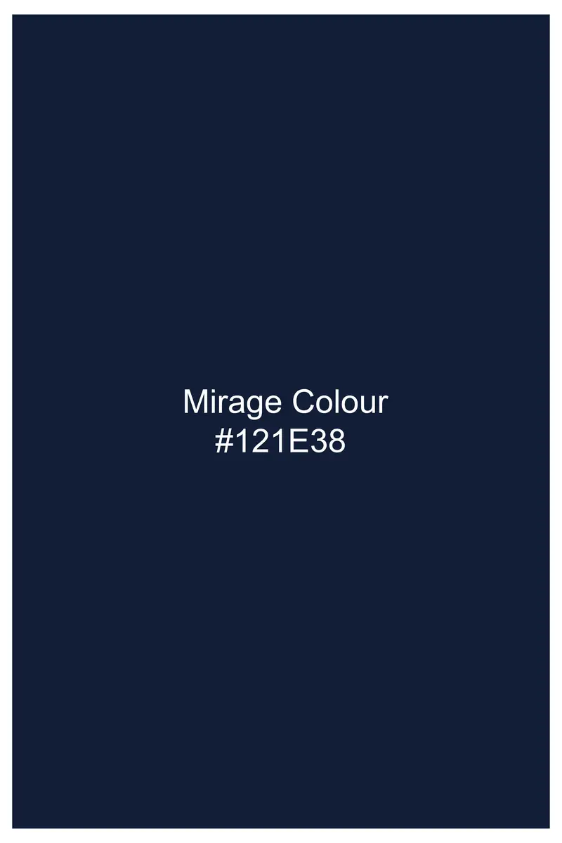 Cobalt Veil-Mirage Blue Solid Dobby Textured Premium Giza Cotton Dress Shirt 6