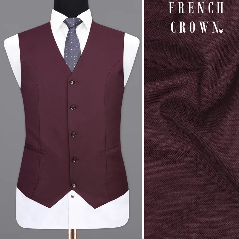 Cocoa Bean Maroon Waistcoat 1