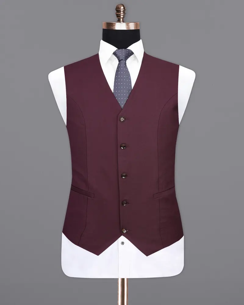 Cocoa Bean Maroon Waistcoat 2