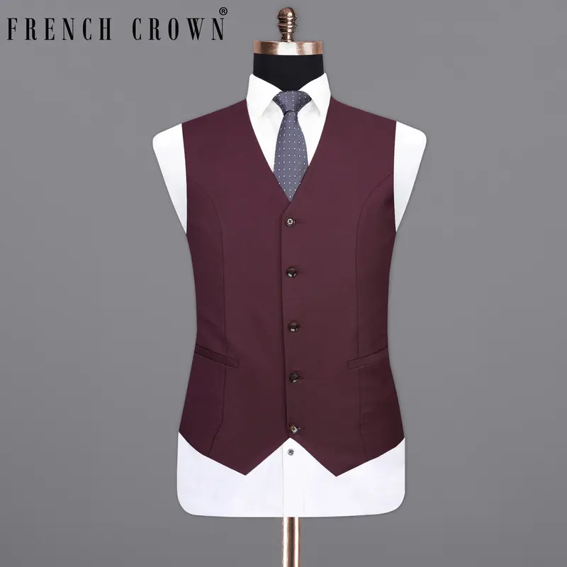 Cocoa Bean Maroon Waistcoat 7