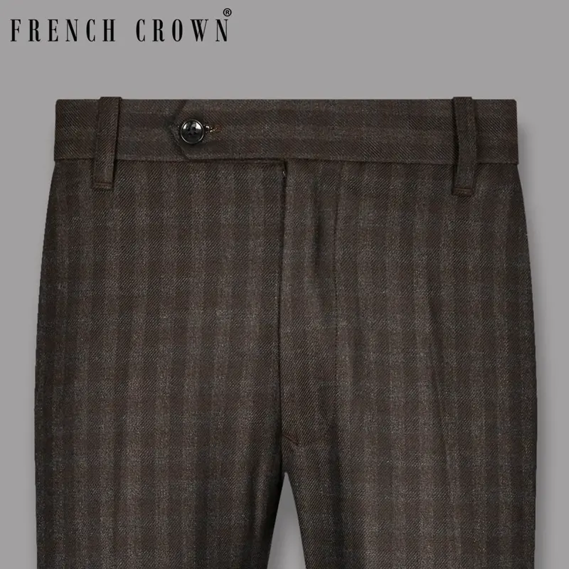 Cocoa Brown Checked Sport Pant 1