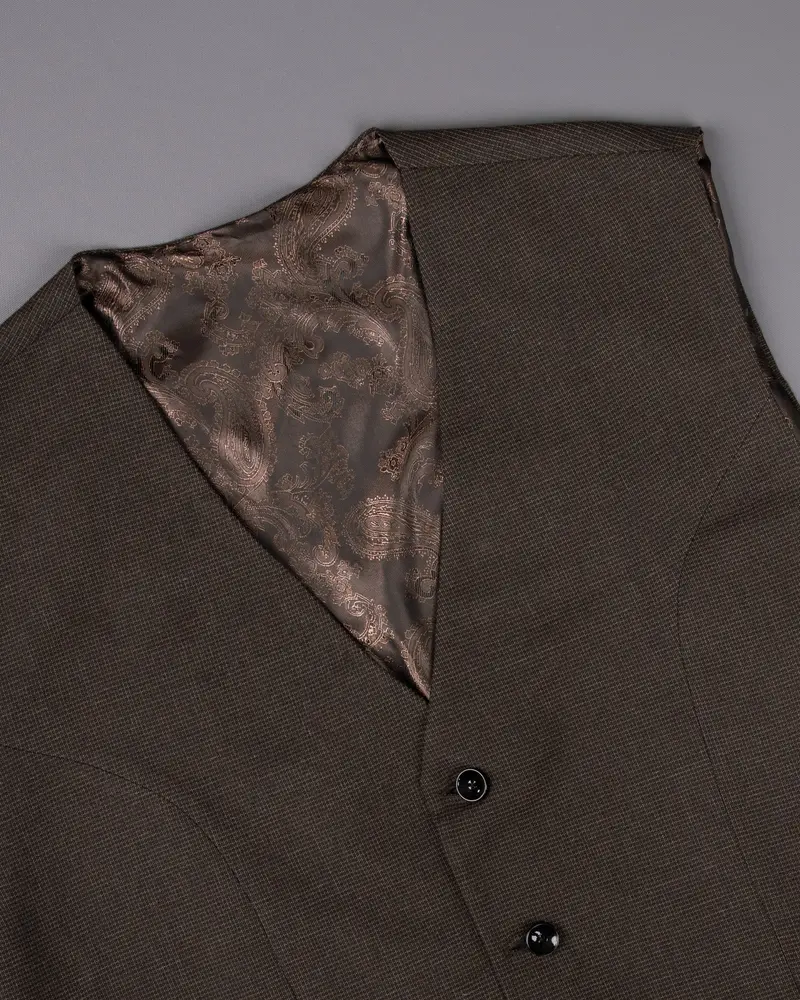 Coffee Bean Brown Premium Cotton Waistcoat 4