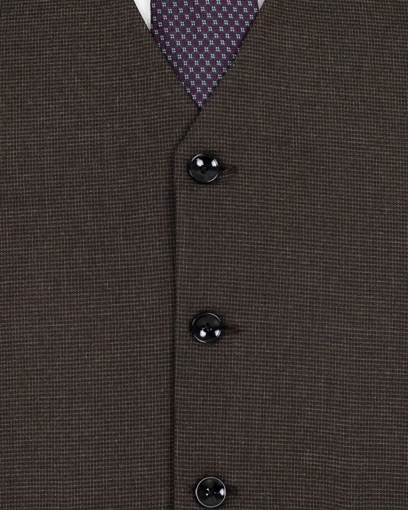 Coffee Bean Brown Premium Cotton Waistcoat 5