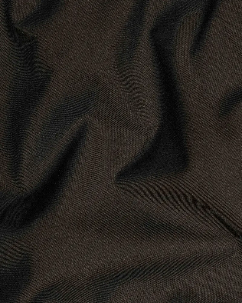 Coffee Bean Brown Pure Wool Cross Placket Bandhgala Designer Blazer 3