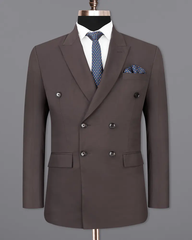 Coffee Brown Double Breasted Blazer 8