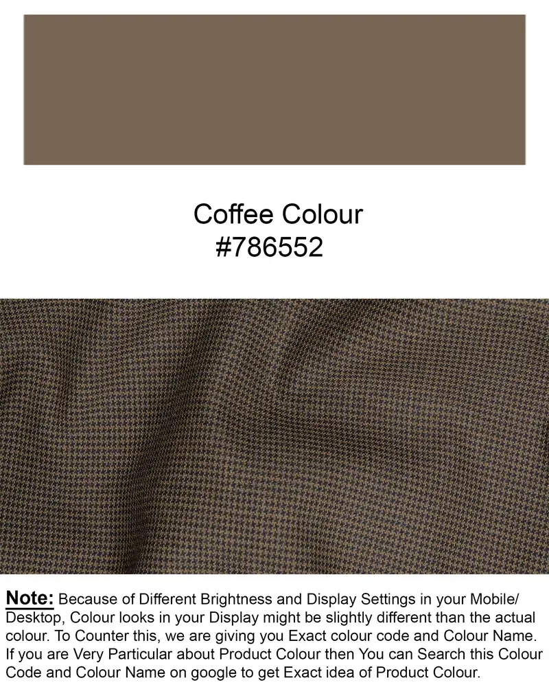 Coffee Brown Hounstooth Wool Rich Sports Blazer 11