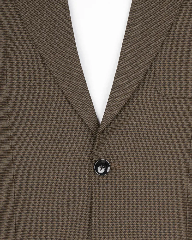 Coffee Brown Hounstooth Wool Rich Sports Blazer 4