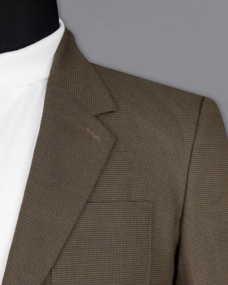 Coffee Brown Hounstooth Wool Rich Sports Blazer 5