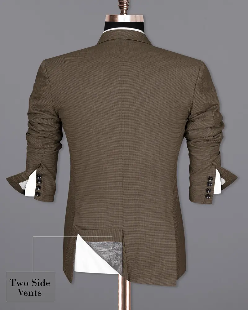 Coffee Brown Hounstooth Wool Rich Sports Blazer 9
