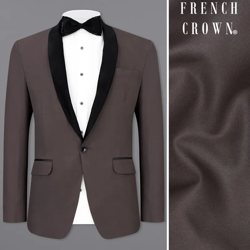 Coffee Brown Tuxedo Blazer 1