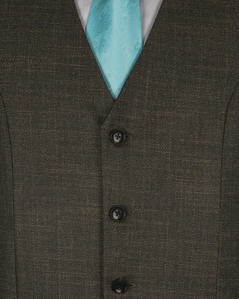 Coffee Subtle Slubbed Wool Rich Waistcoat 5