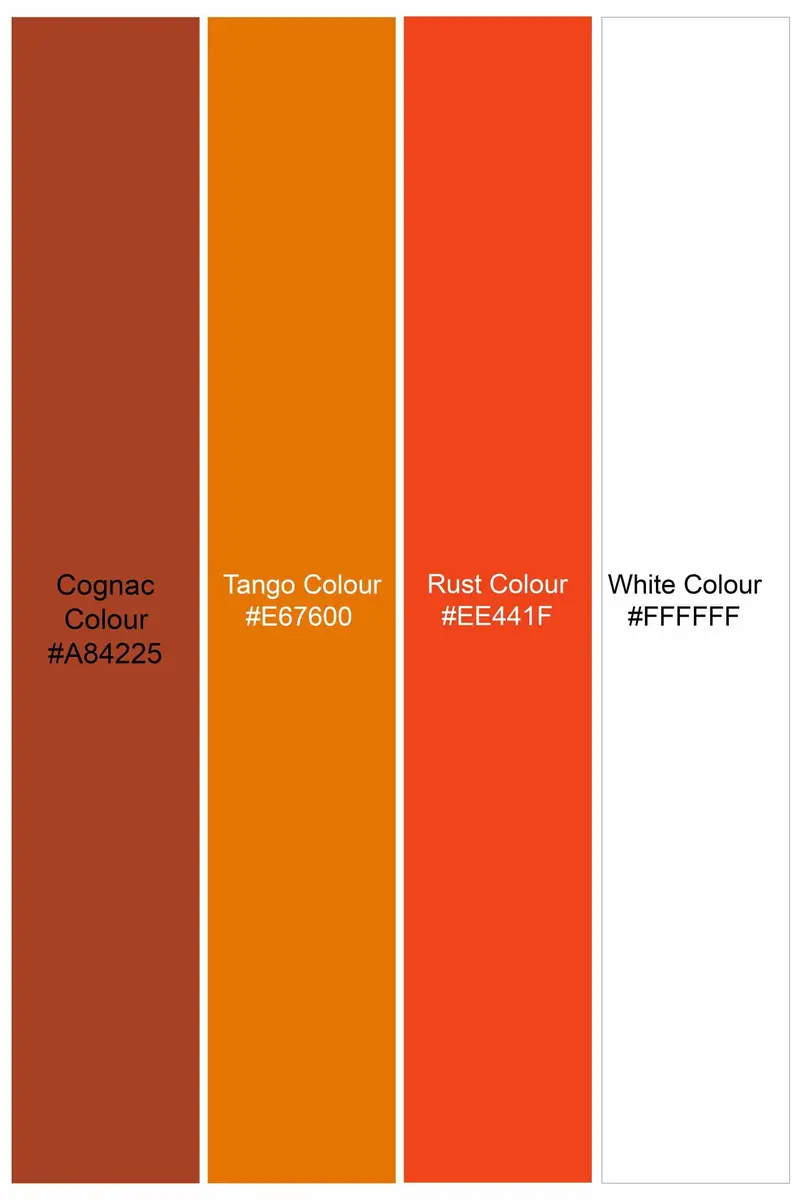 Cognac Brown And White Multicolour Checkered Premium Cotton Shirt 5