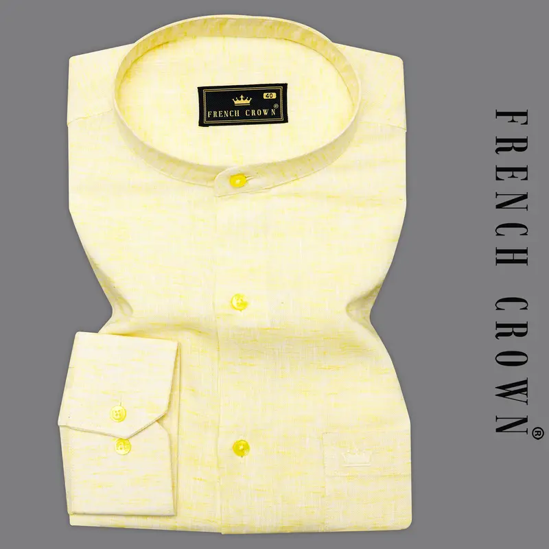 Colonial Yellow Luxurious Linen Shirt 1