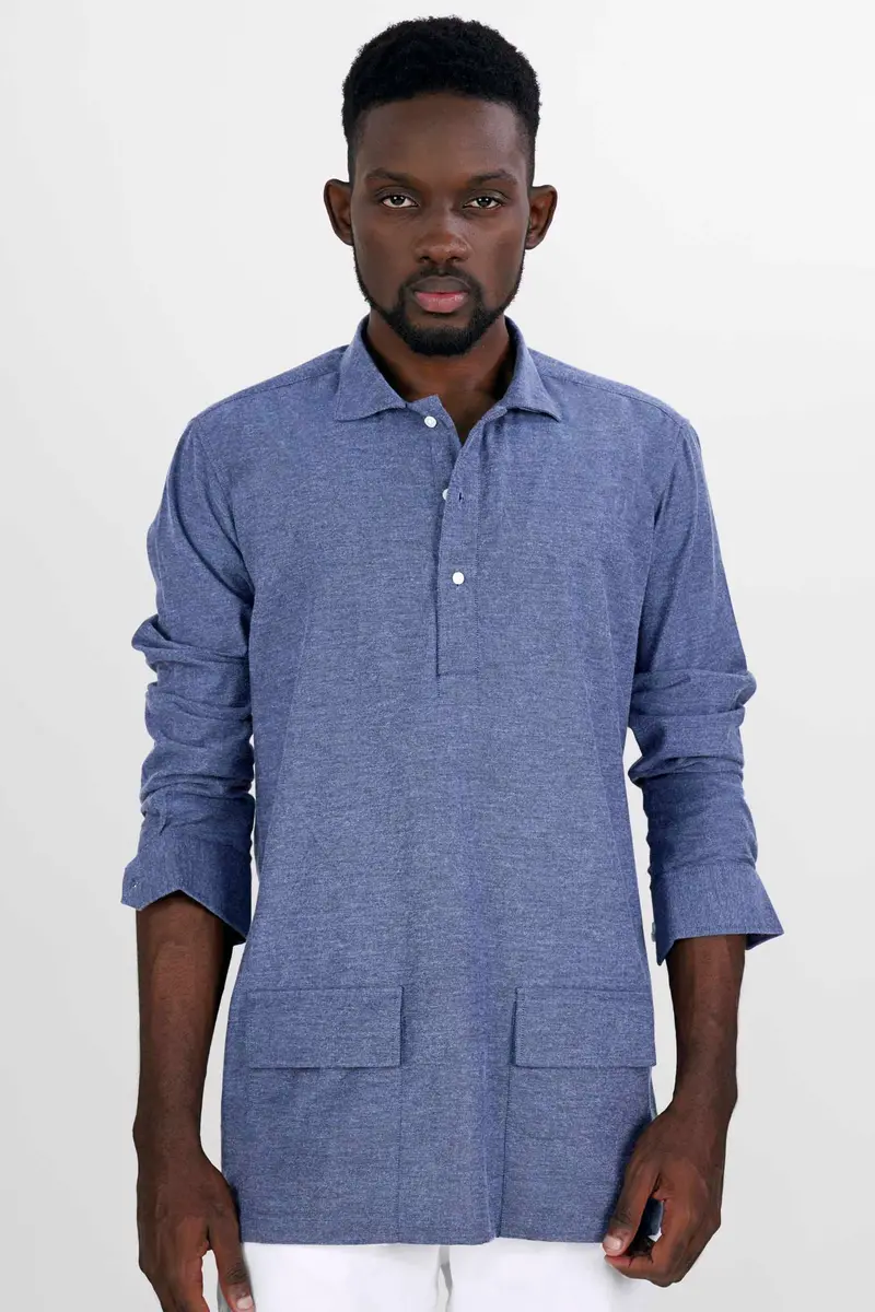 Comet Blue Flannel Designer Shirt 2