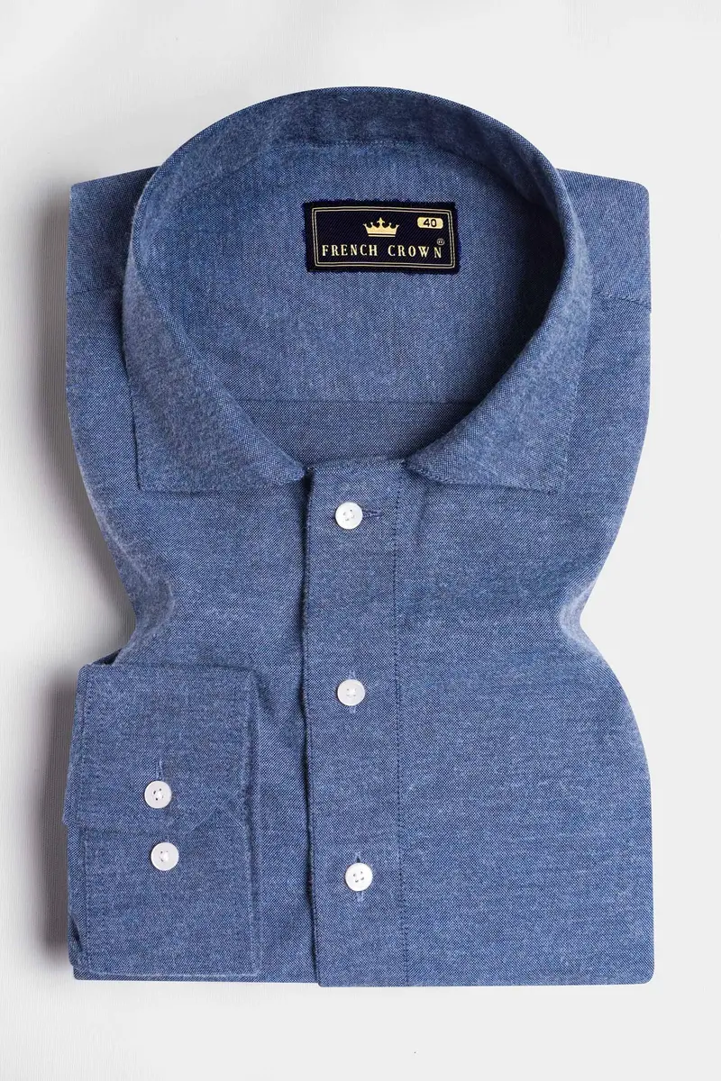 Comet Blue Flannel Designer Shirt 5