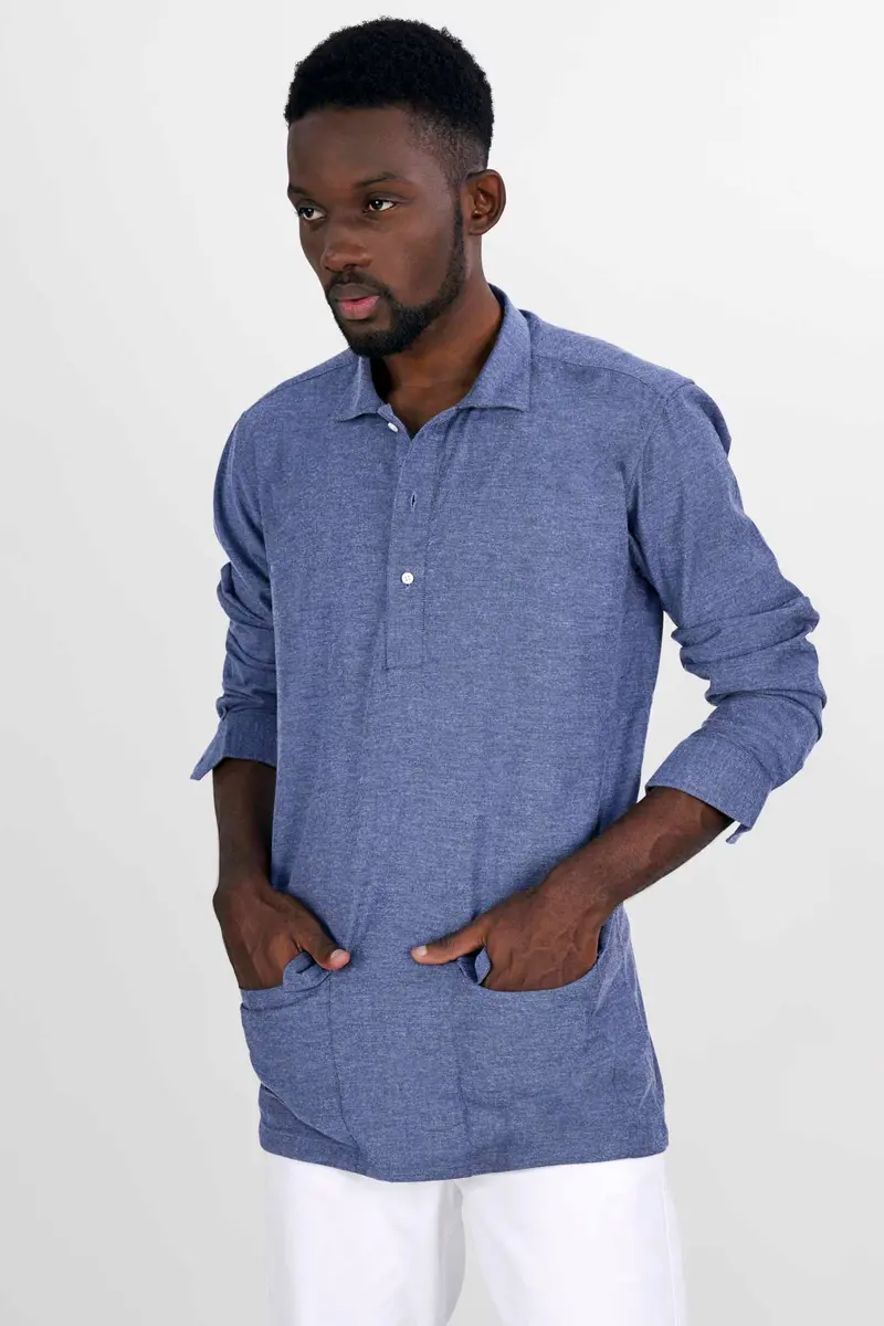 Comet Blue Flannel Designer Shirt 7