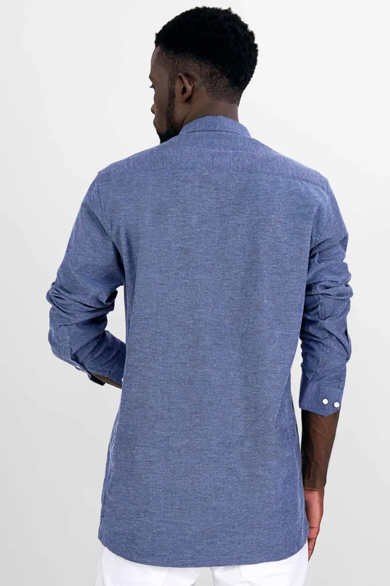 Comet Blue Flannel Designer Shirt 8