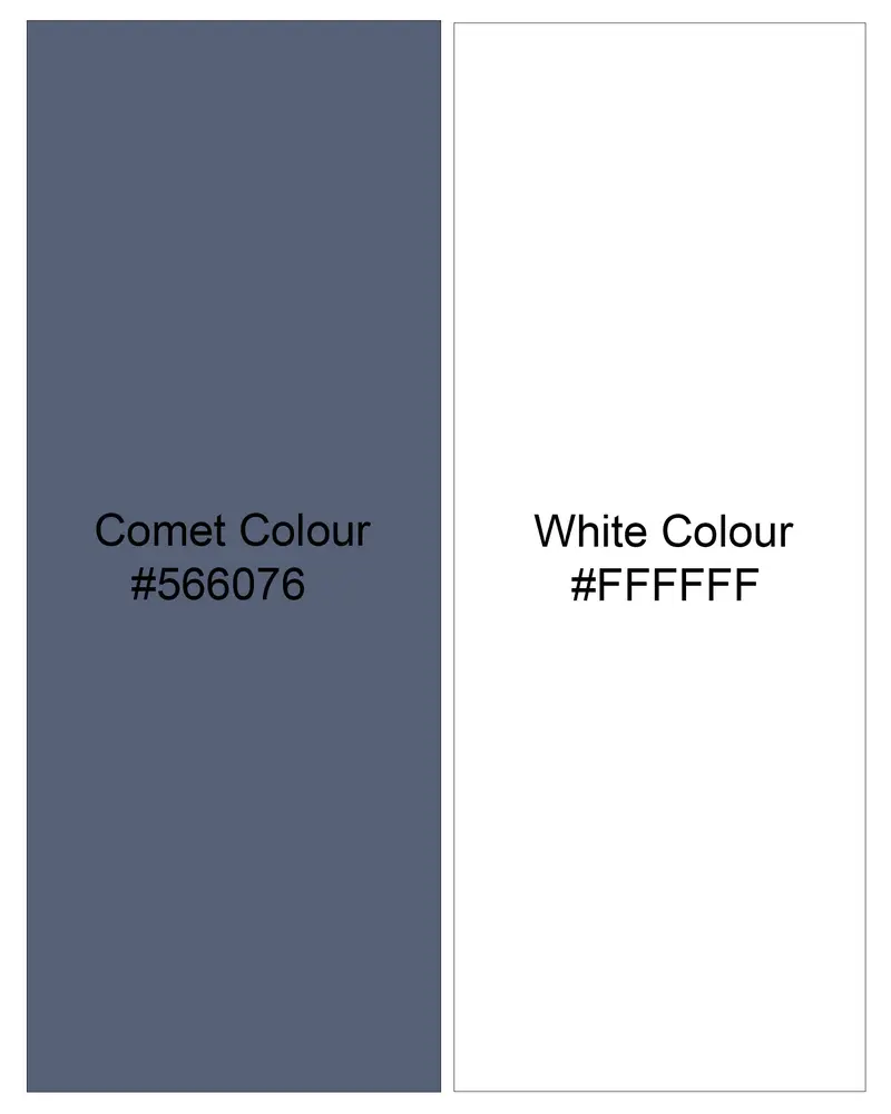 Comet Gray And Bright White Chambray Premium Cotton Designer Shirt 10