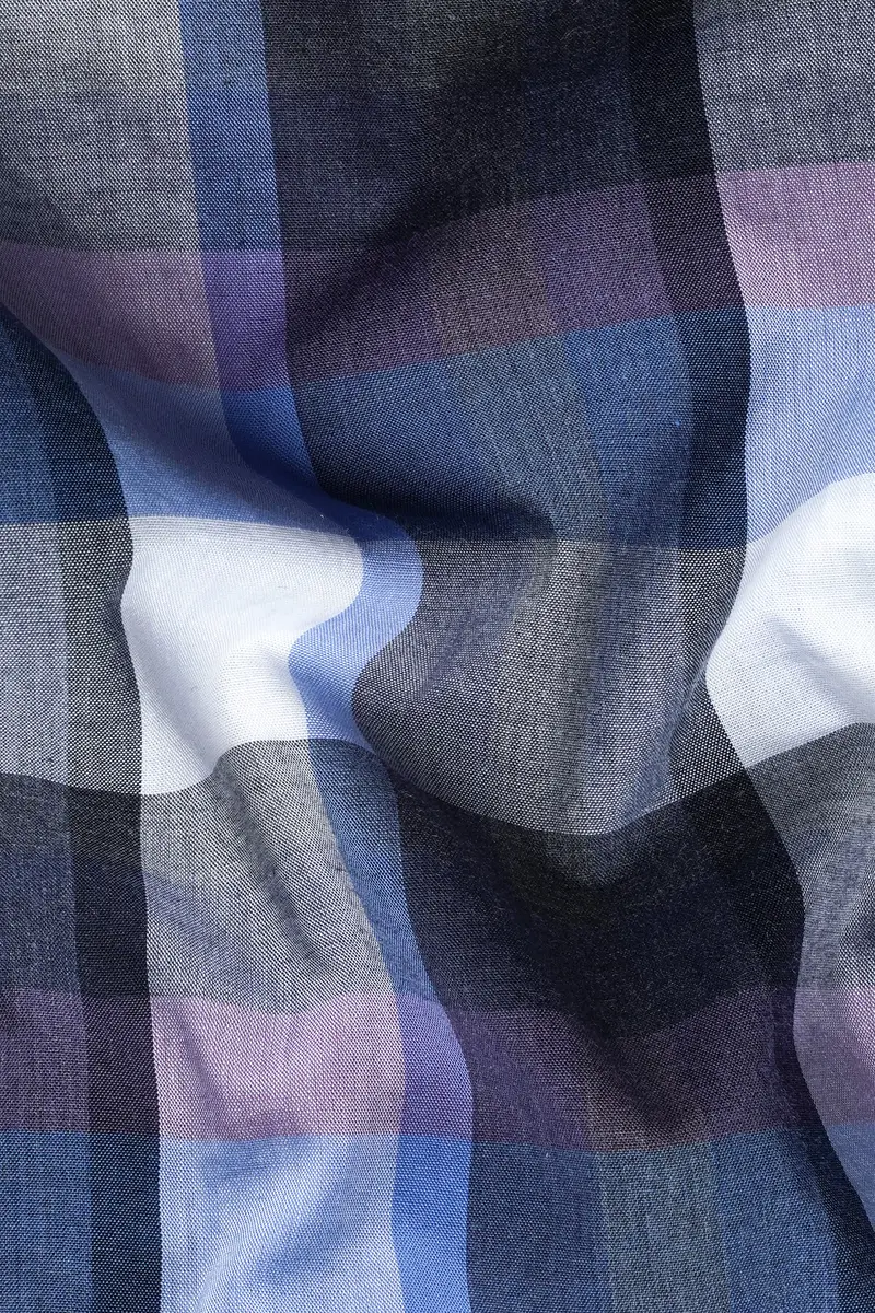 Comet Gray And White Plaid Premium Cotton Shirt 2