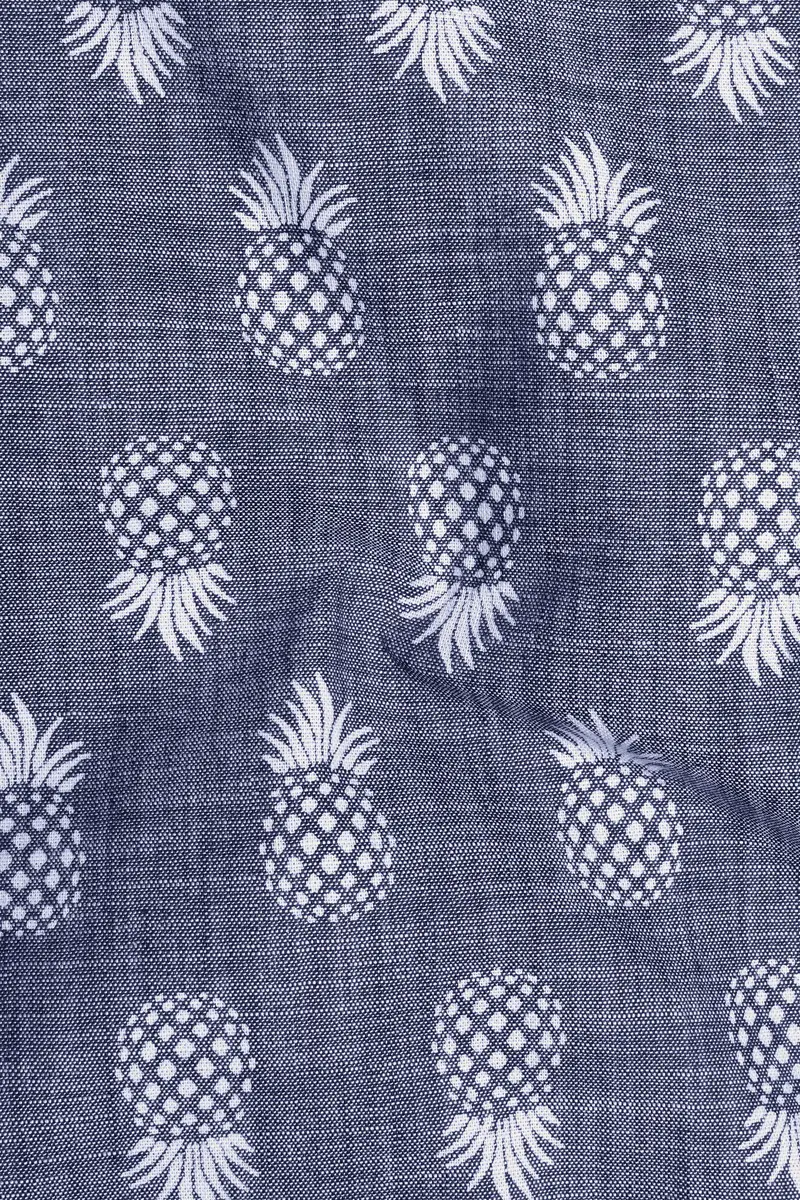 Comet Gray Pineapple Textured Denim Shirt 3