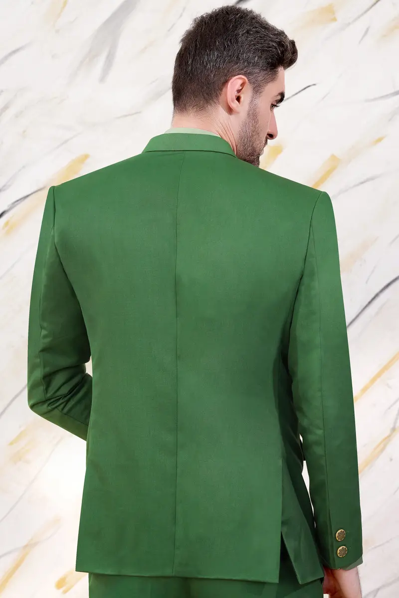 Como Green Cross Placket Bandhgala Wool Rich Blazer 5