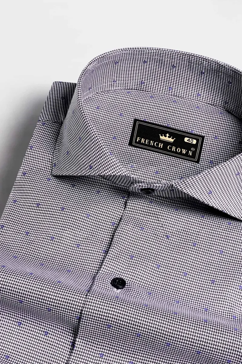 Concord Gray And Scampi Blue Houndstooth Shirt 1