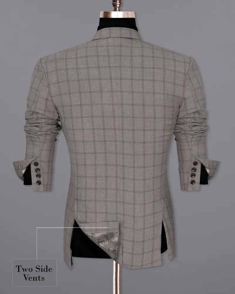 Concord Gray Plaid Double Breasted Suit 10