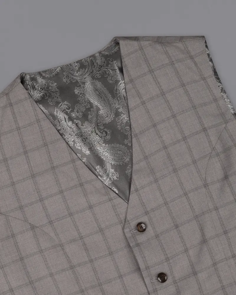 Concord Gray Plaid Double Breasted Suit 17