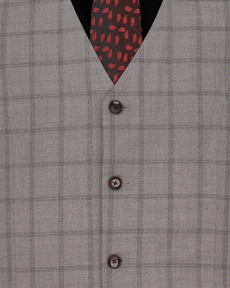 Concord Gray Plaid Double Breasted Suit 18