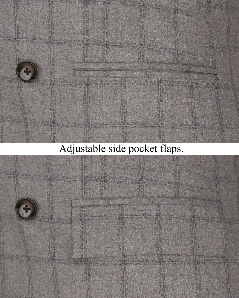 Concord Gray Plaid Double Breasted Suit 6